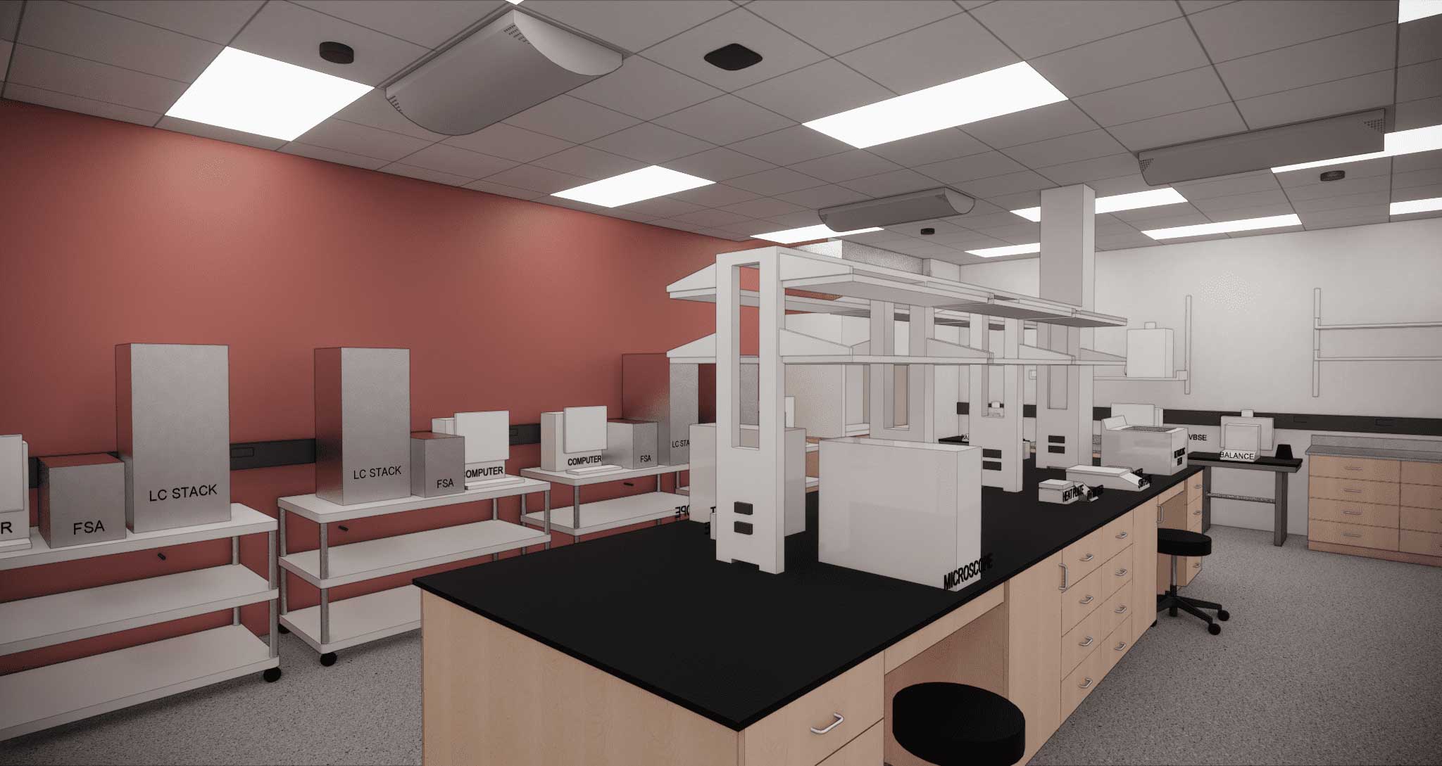 Rendering of a lab room