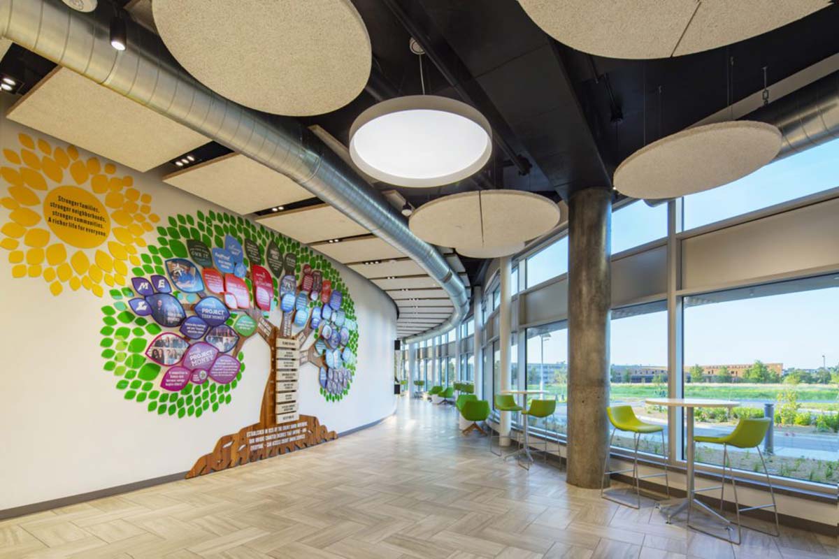 Hallway of large building