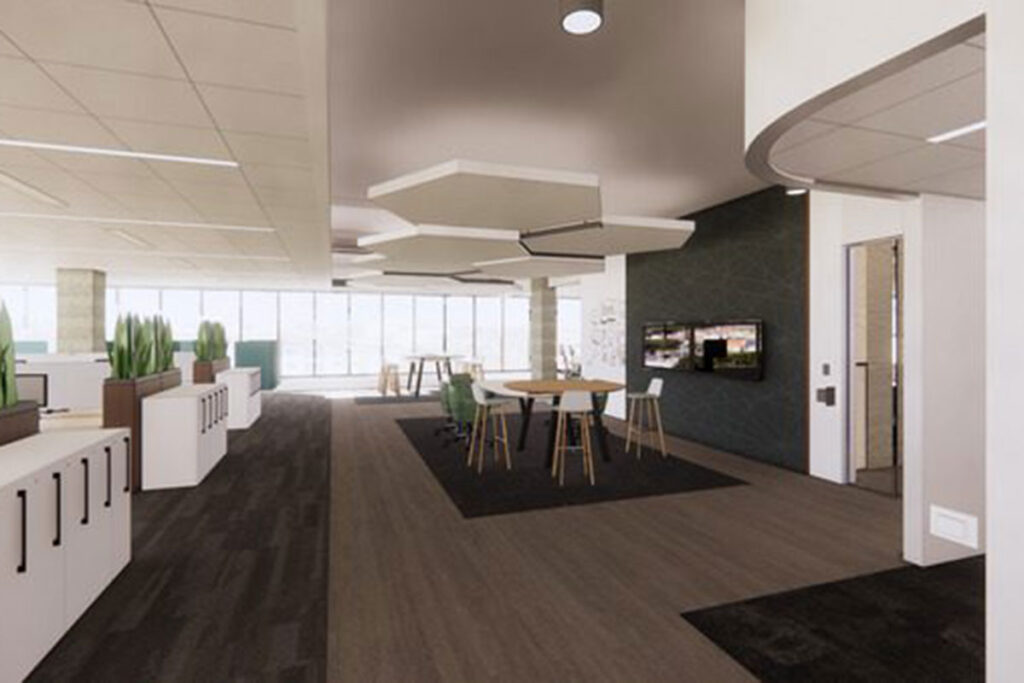 Rendering of an open office space