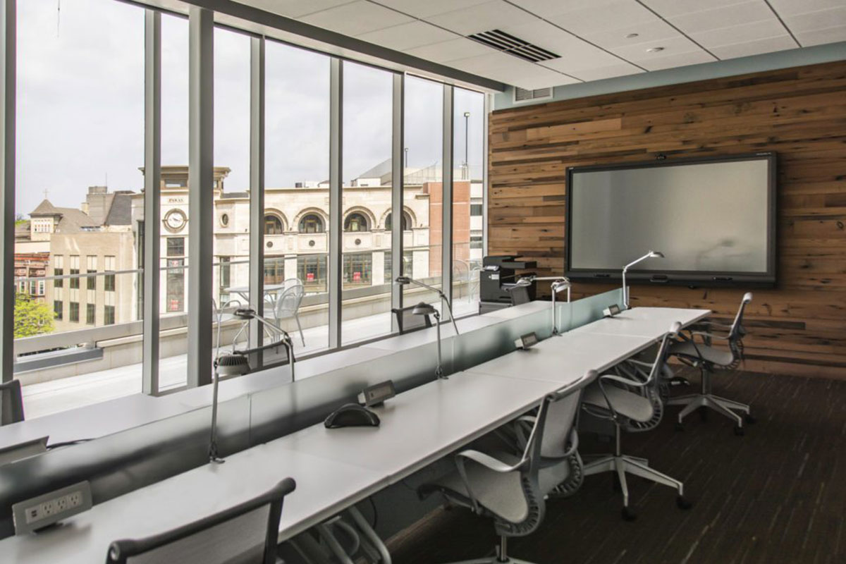 Meeting room overlooking the city